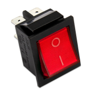 F037R - Interruttore bipolare luminoso rosso 16a