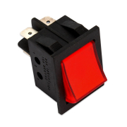 F038 - Pulsante bipolare luminoso rosso 16a