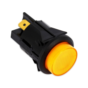 F074G - Interruttore bipolare luminoso GIALLO TONDO Ø 24mm 250V 16A