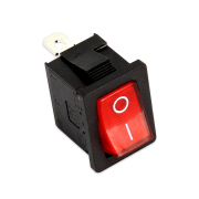 F140 - Interruttore luminoso rosso UNIPOLARE 6A - 250V - 13X20