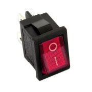 F449R - Interruttore bipolare luminoso rosso 6a 250V 6A- faston da 4,8