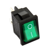 F449V - Interruttore bipolare luminoso verde 6a 250V 6A faston da 4,8